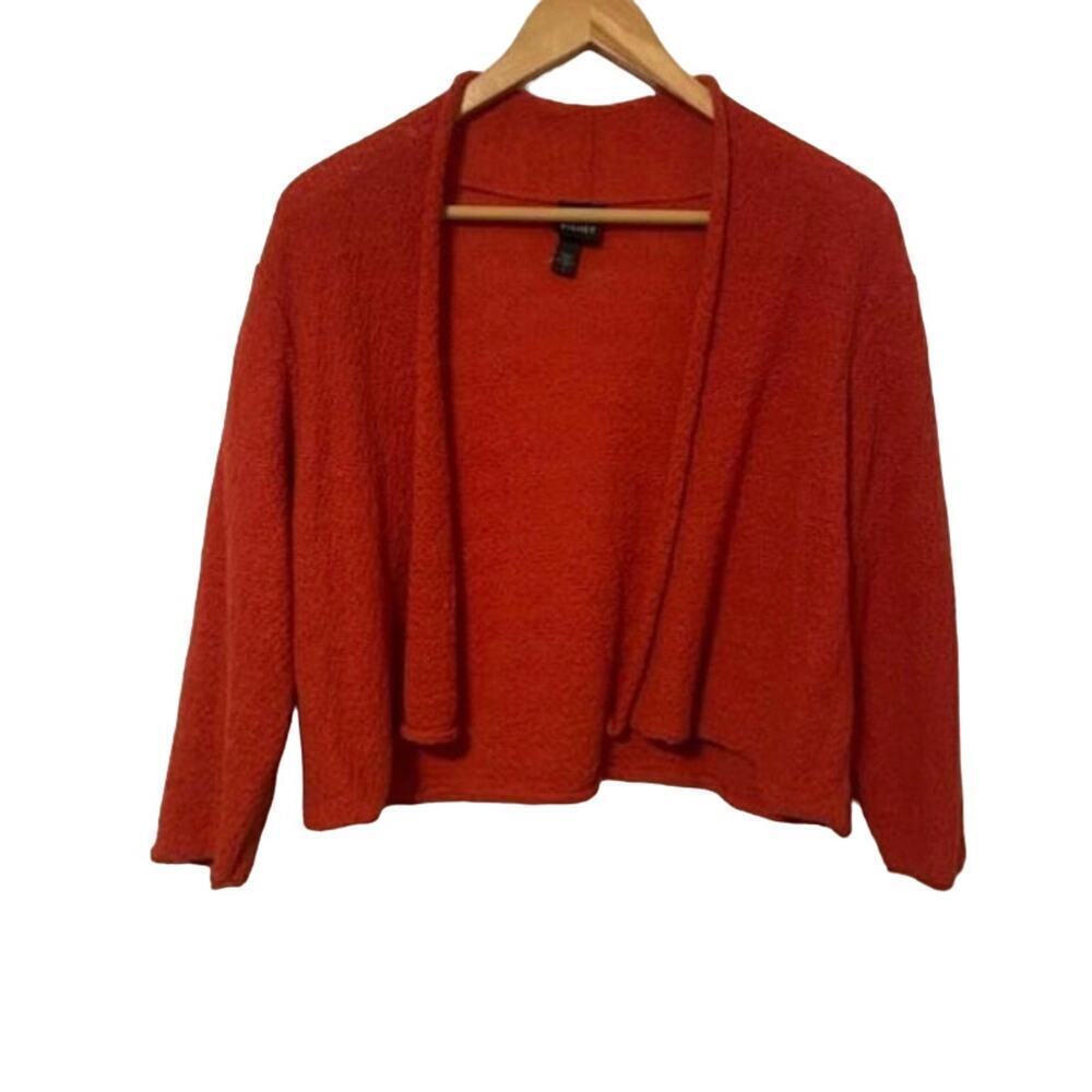 Eileen Fisher open red cardigan size Medium